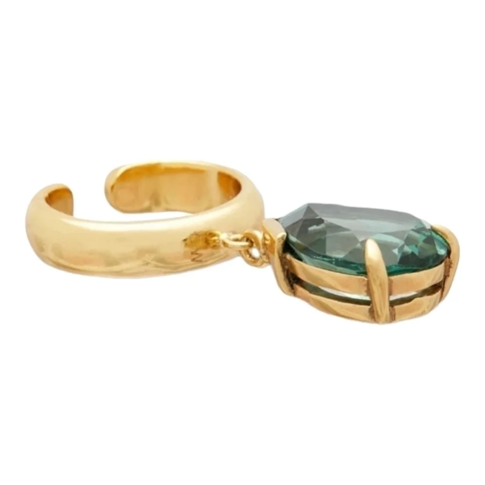 Cornelia Webb 24K Goldplated Quartz Ear Cuff, Emerald, NWT